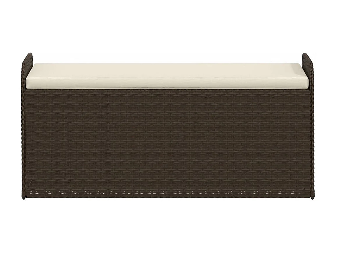 Banco de armazenamento e almofada marrom 115x51x52 cm resina tecida