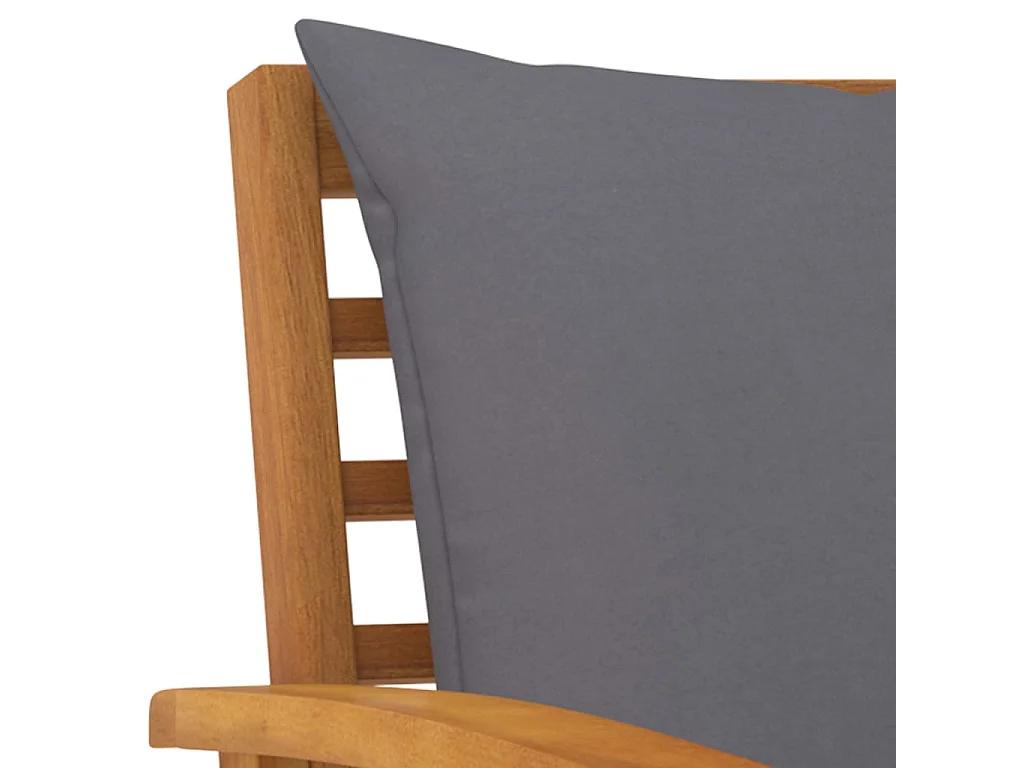 Banc de jardin et coussin gris foncé 120cm Bois solide d'acacia