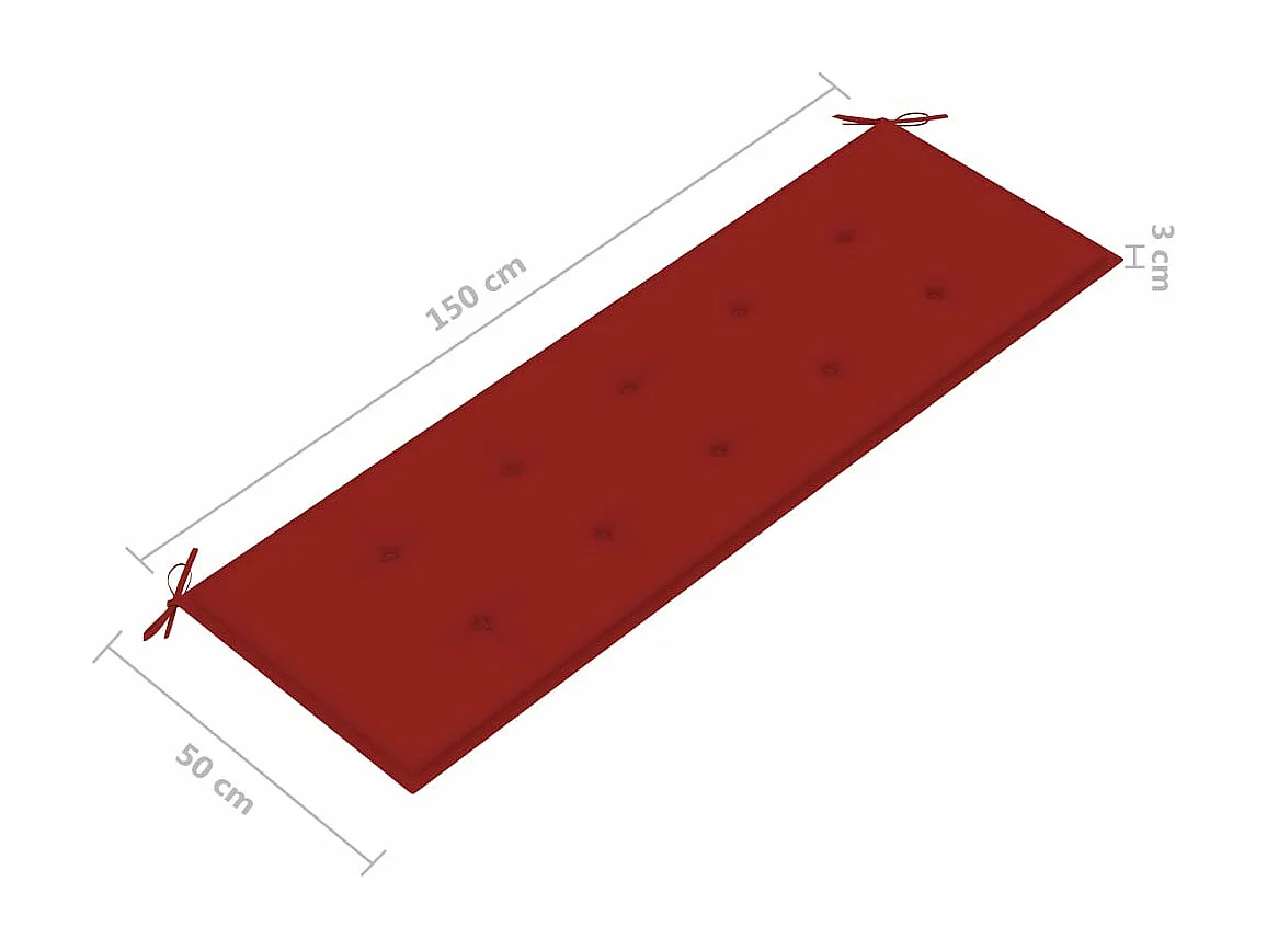 Panca da giardino 3 posti con cuscino 150 cm Eucalipto Grigio