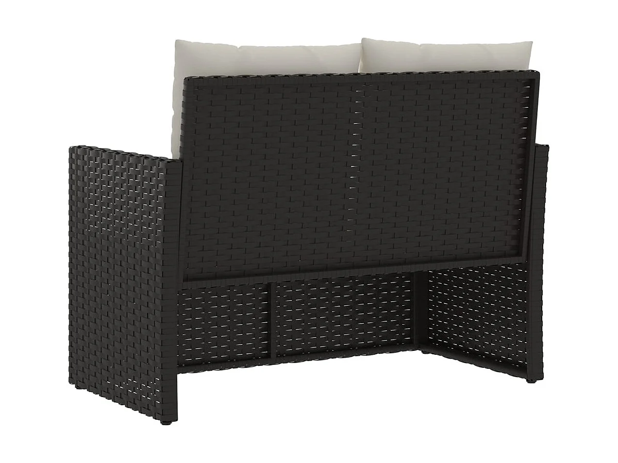 Gartenbank mit Kissen Schwarz 105 cm Kunstharzgeflecht