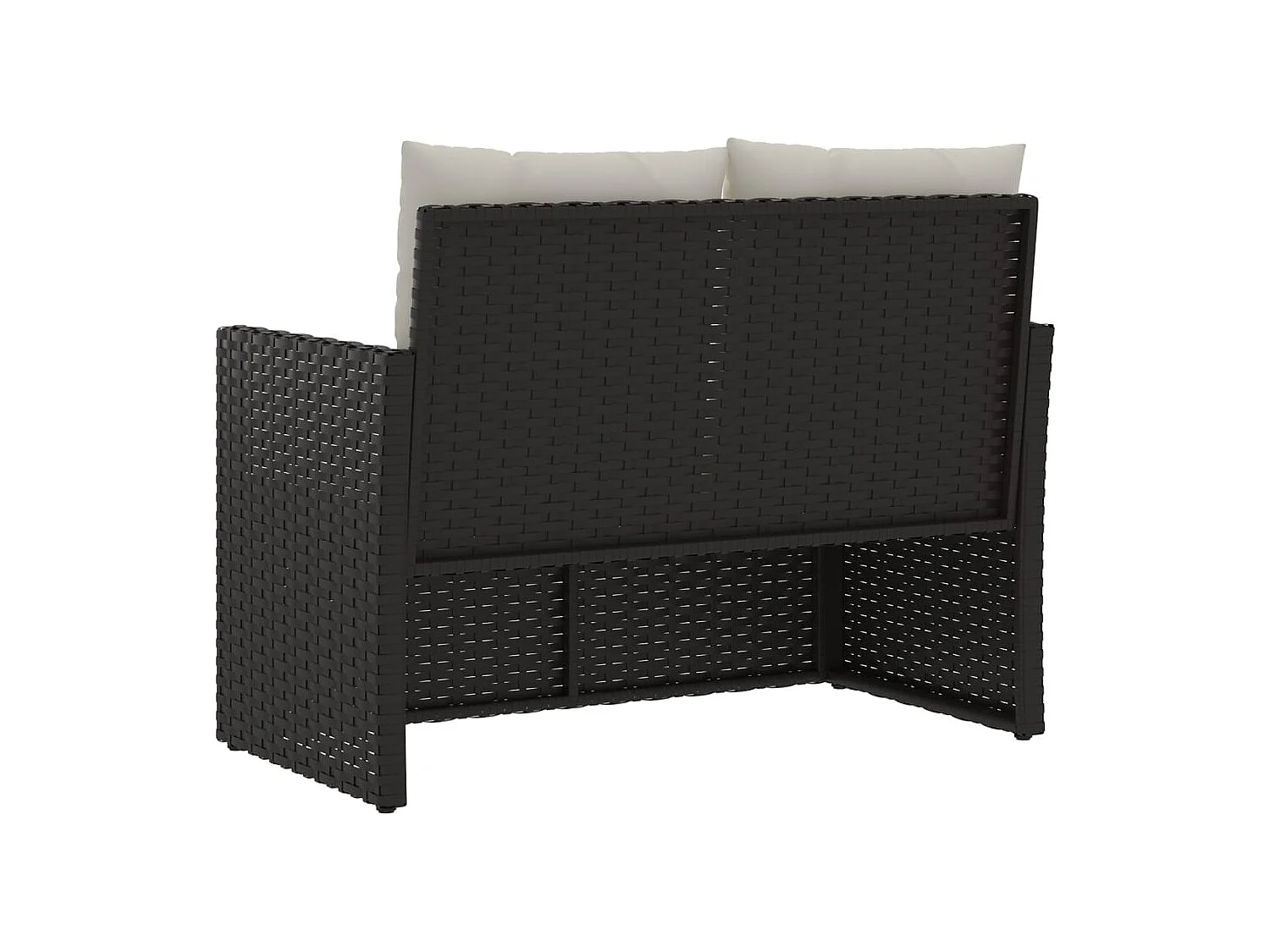 Gartenbank mit Kissen Schwarz 105 cm Kunstharzgeflecht