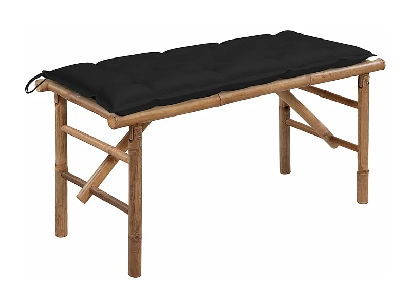 Klappbare Gartenbank mit Kissen 118 cm Bambus