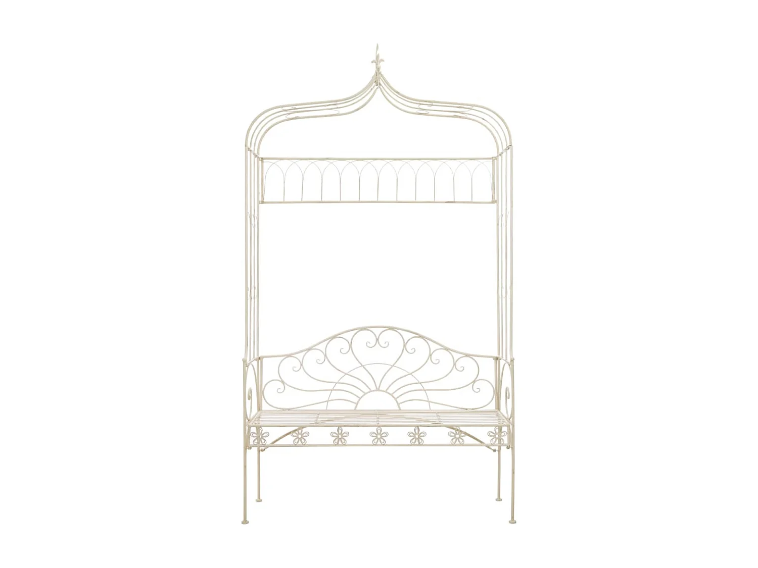 Banc de jardin 122 cm Fer Blanc antique