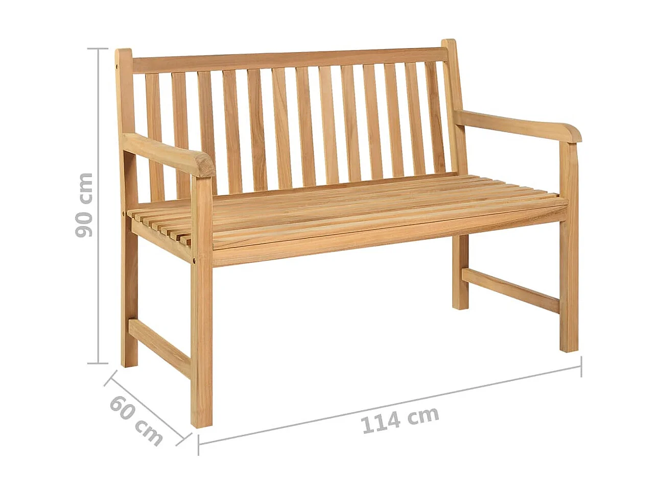 Banc de jardin 114 cm bois de teck solide