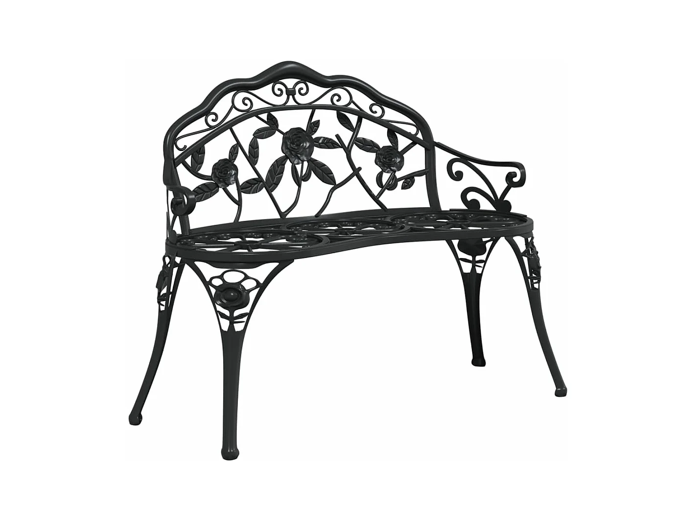 Panca da giardino 100 cm Fusione di alluminio Nero