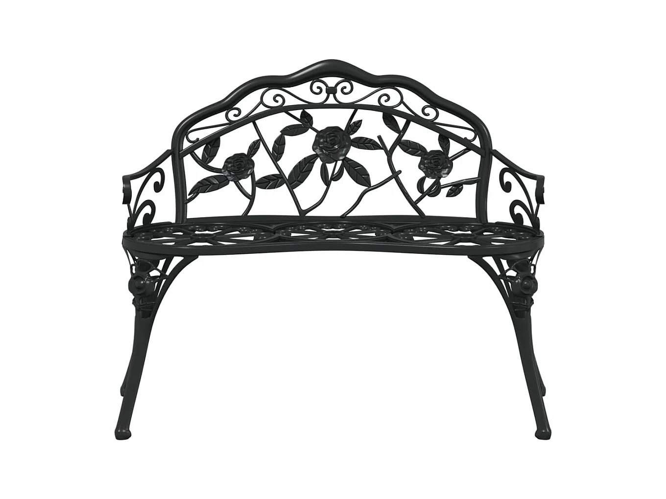 Panca da giardino 100 cm Fusione di alluminio Nero