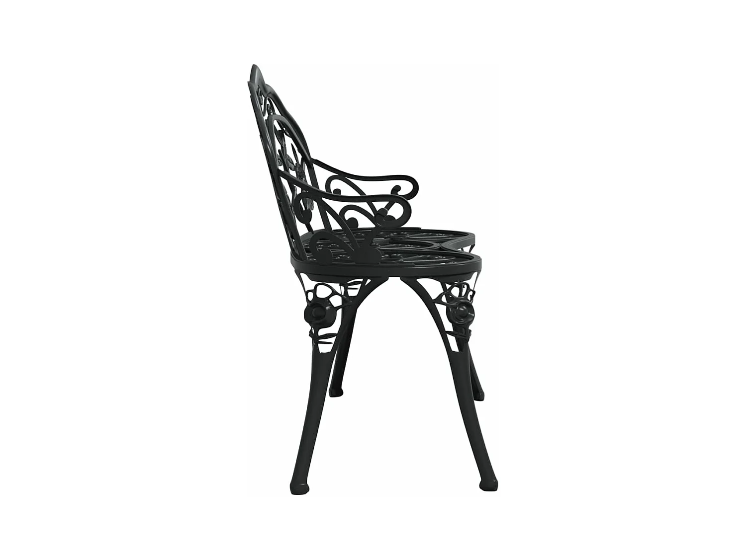 Panca da giardino 100 cm Fusione di alluminio Nero
