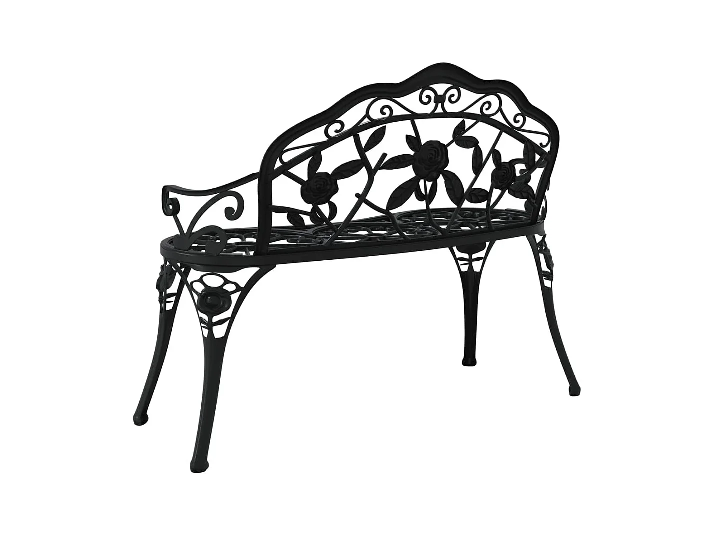 Panca da giardino 100 cm Fusione di alluminio Nero