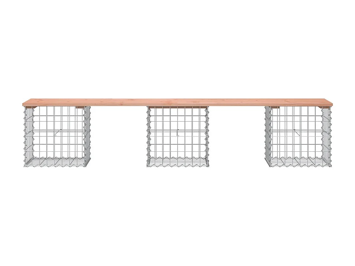 Banc de jardin design gabion 203x44x42cm bois massif de douglas