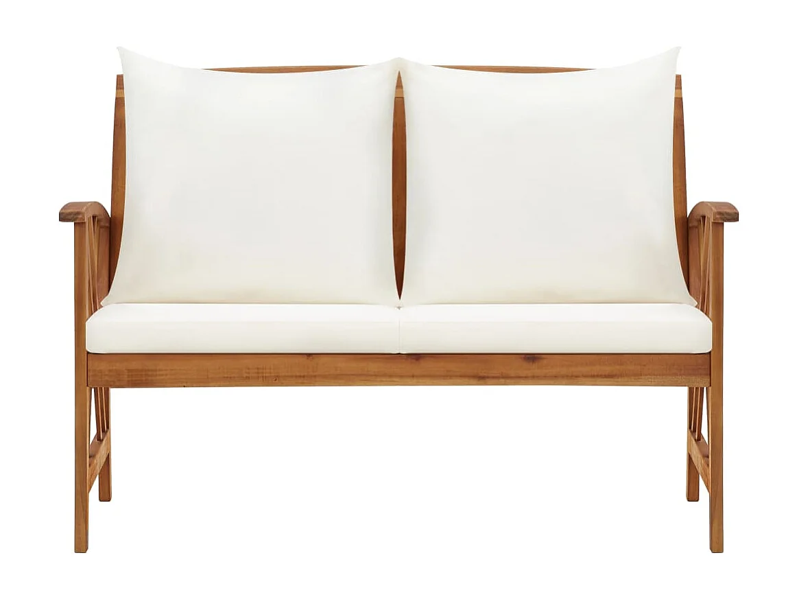 Banc de jardin avec coussins 119 cm Bois solide d'acacia