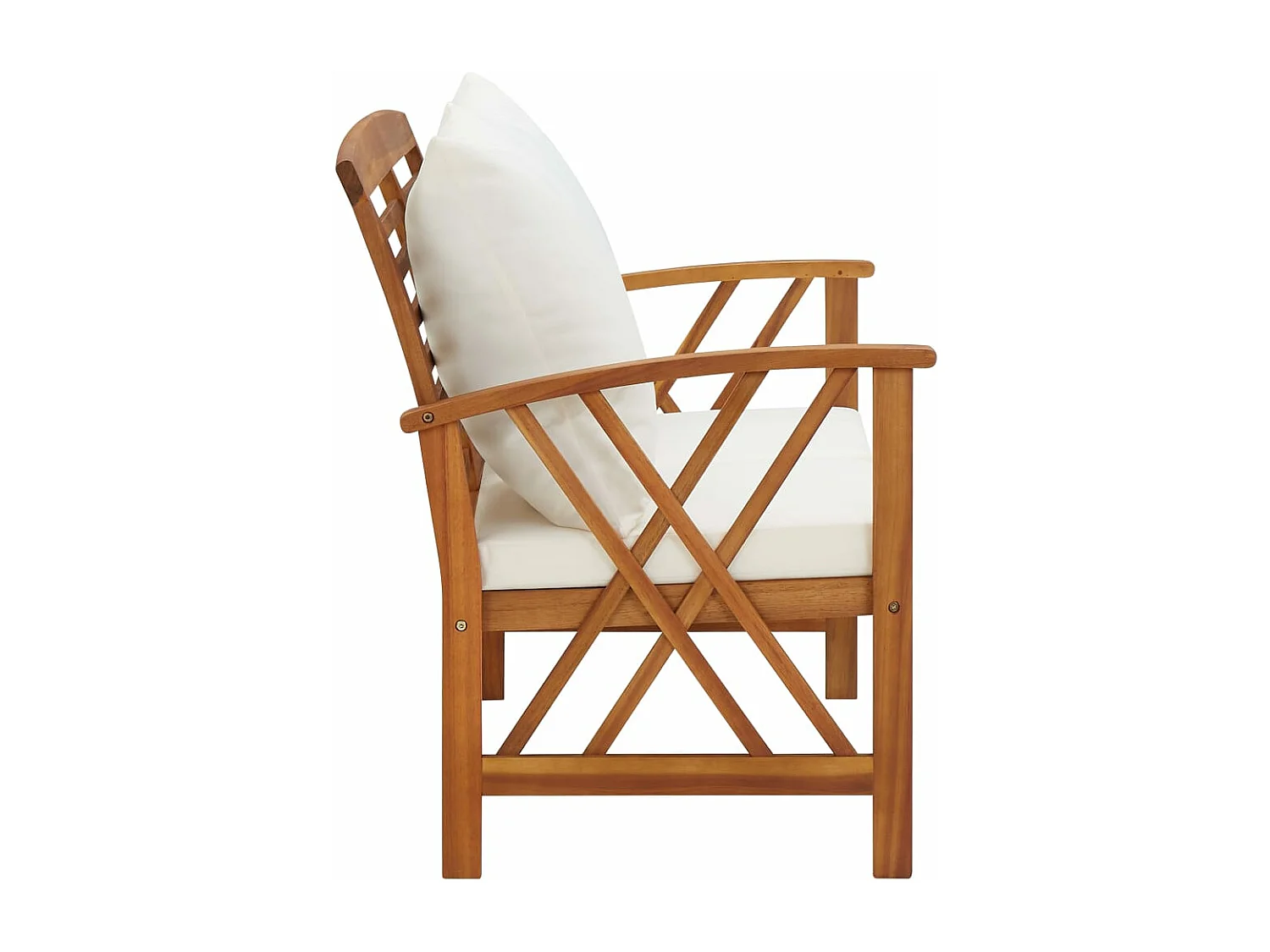 Banc de jardin avec coussins 119 cm Bois solide d'acacia