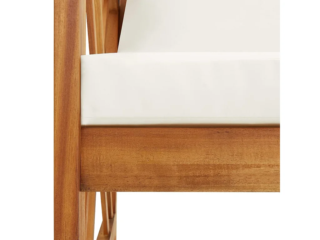 Banc de jardin avec coussins 119 cm Bois solide d'acacia