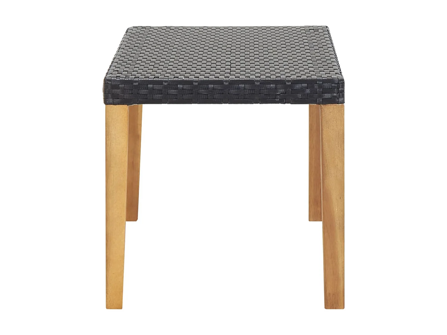 Banc de jardin 120 cm Noir Résine tressée et bois d'acacia