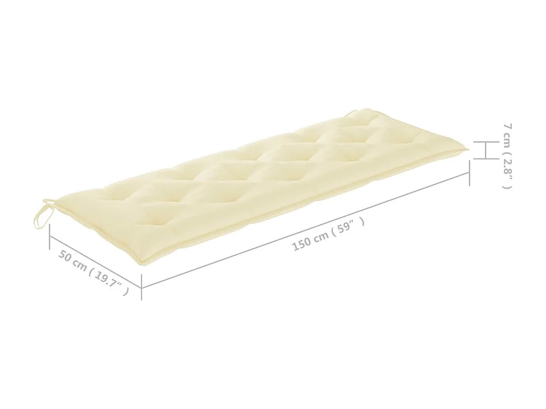 Banc de jardin avec coussin 157 cm Bois d'acacia massif