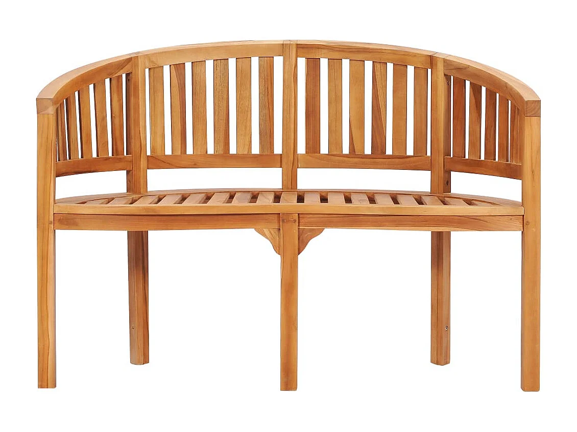 Bananenförmige Gartenbank 120 cm Massives Teakholz