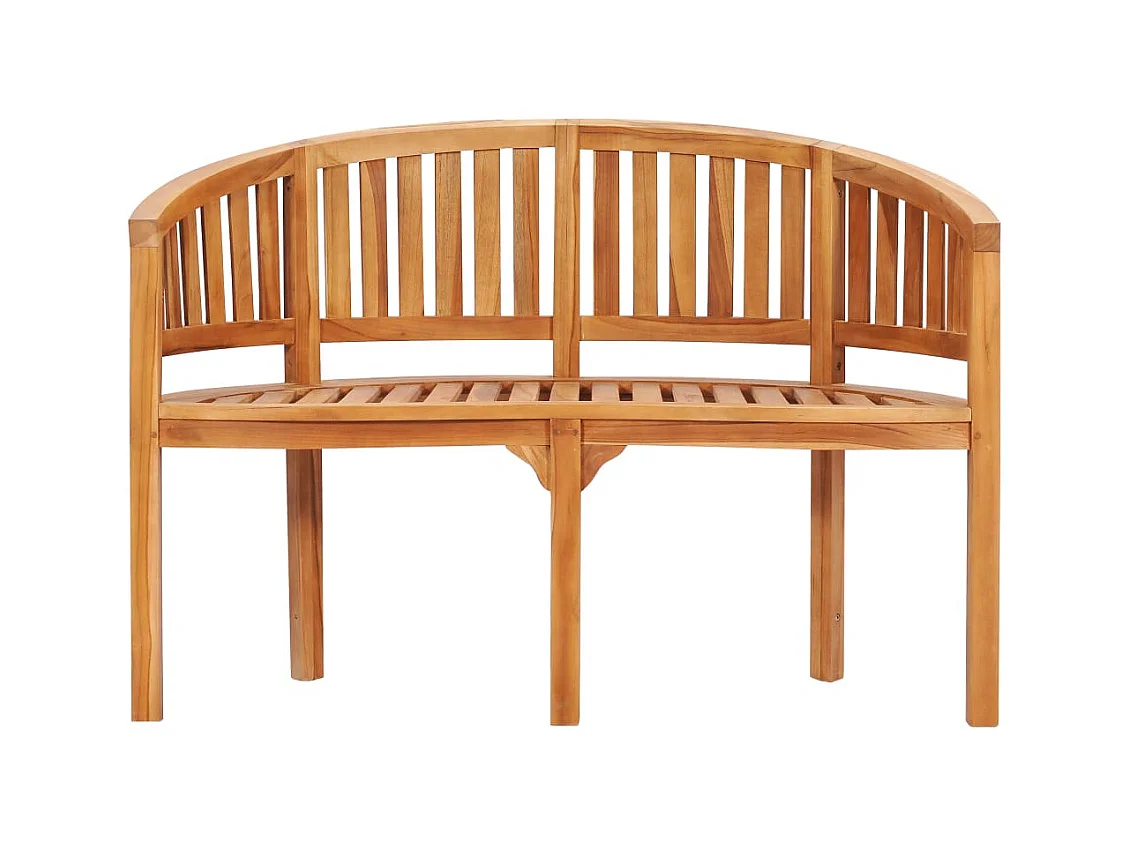 Banc de jardin en forme de banane 120 cm Teck solide