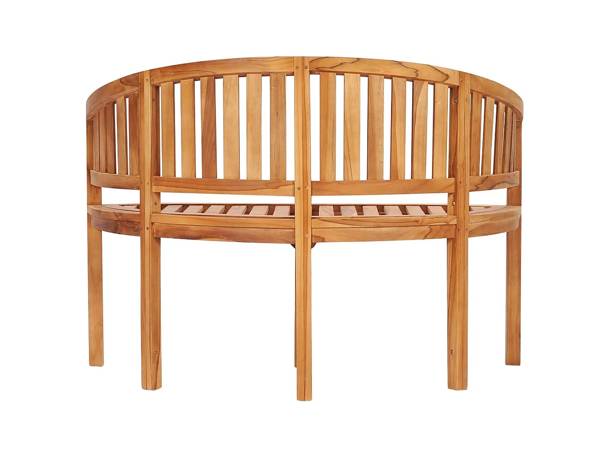 Banc de jardin en forme de banane 120 cm Teck solide