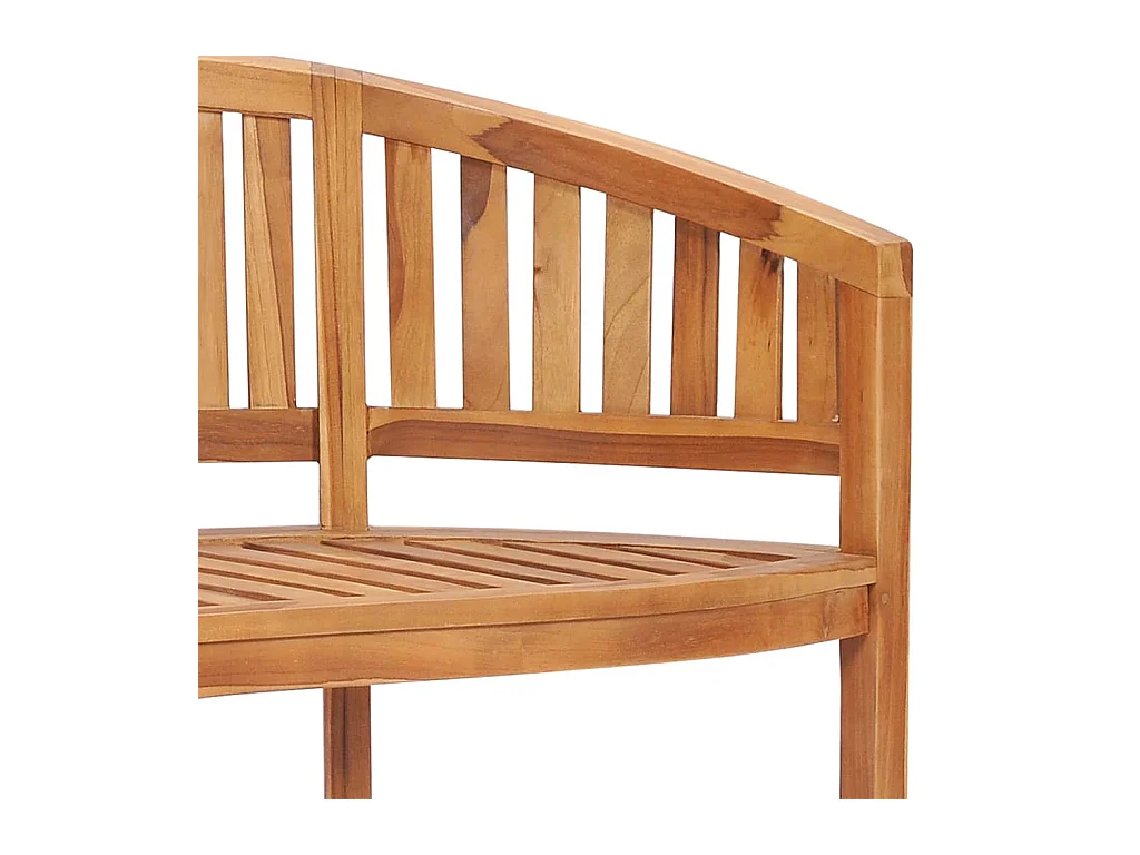 Banc de jardin en forme de banane 120 cm Teck solide