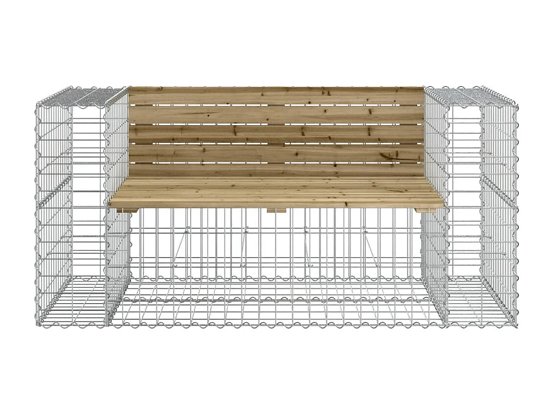 Banc de jardin design gabion 143x71x65,5cm bois de pin imprégné