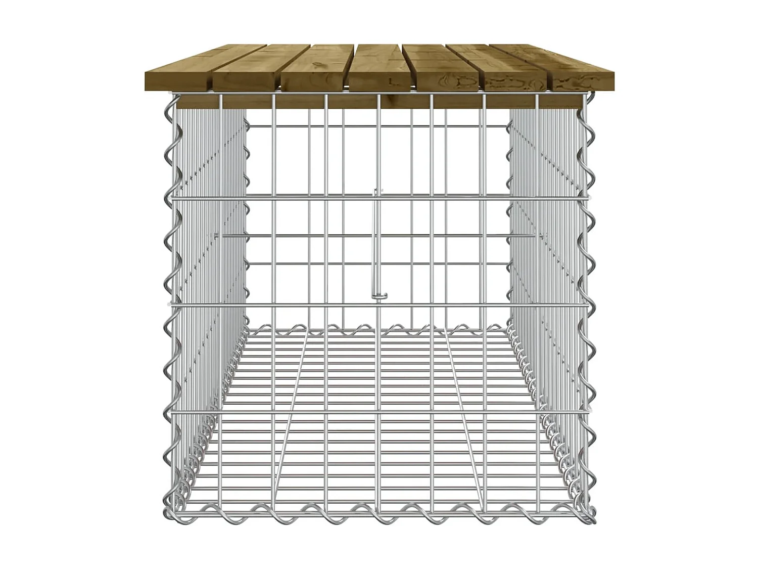 Panca da giardino gabbione design 103x44x42 cm in legno di pino impregnato