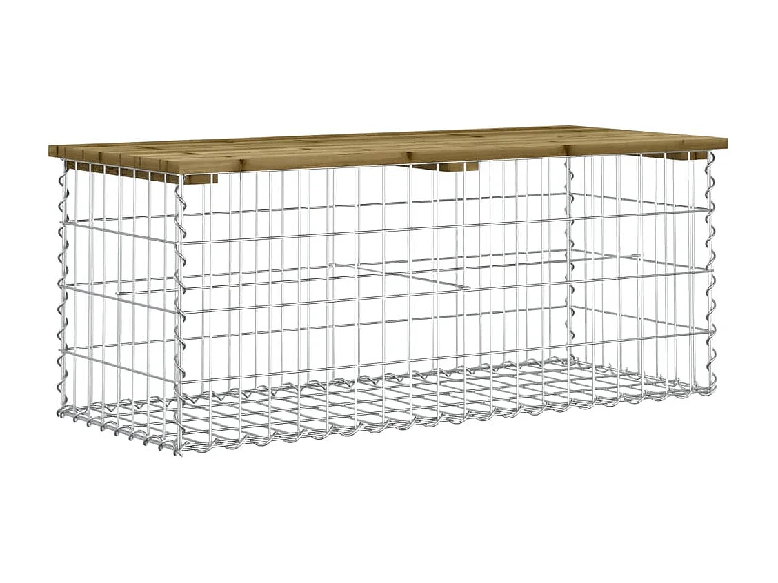 Banc de jardin design gabion 103x44x42 cm bois de pin imprégné