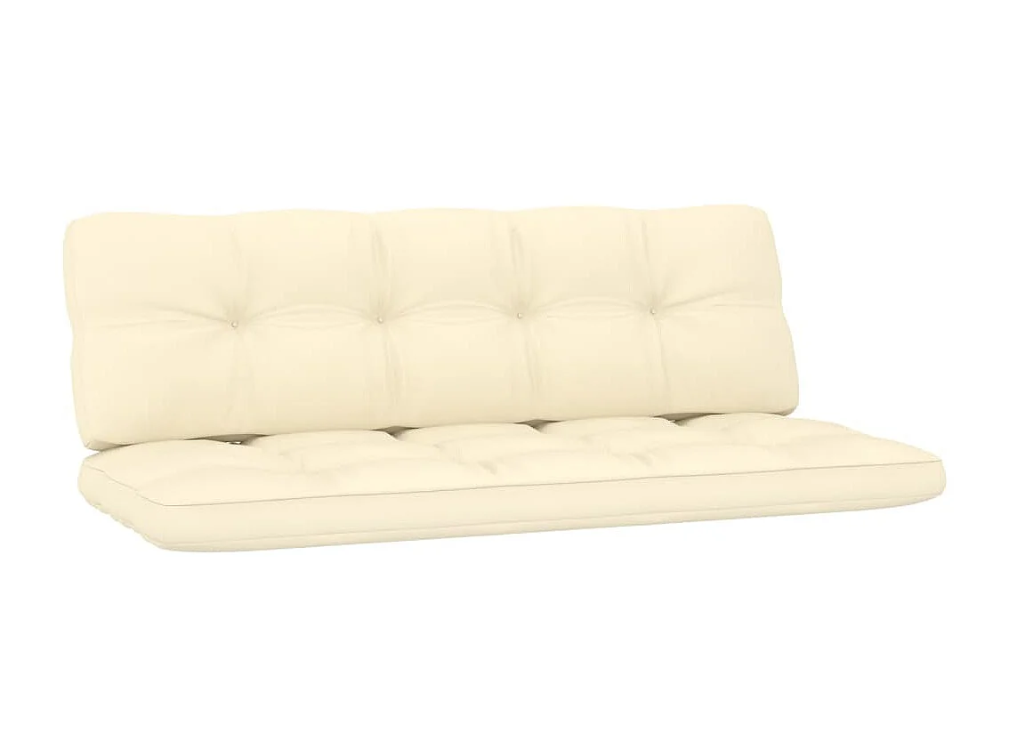 Banc de jardin avec coussins crème 179 cm Pin imprégné
