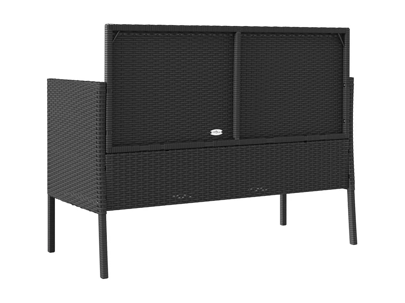 Banc de jardin avec coussins noir résine tressée