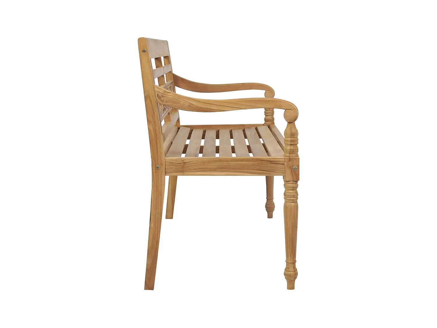 Batavia bank met beige kussen 120 cm Massief teakhout