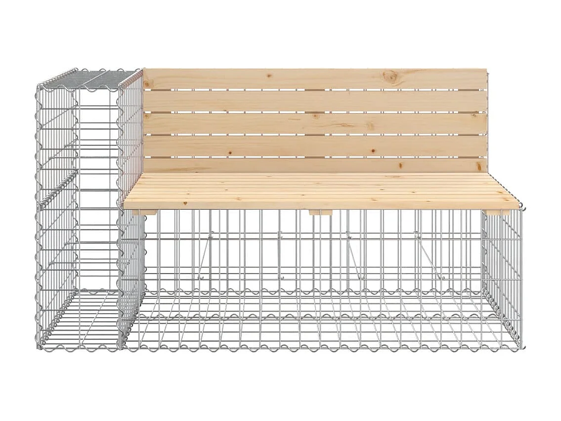 Banc de jardin design gabion 244x71x65,5 cm bois massif de pin