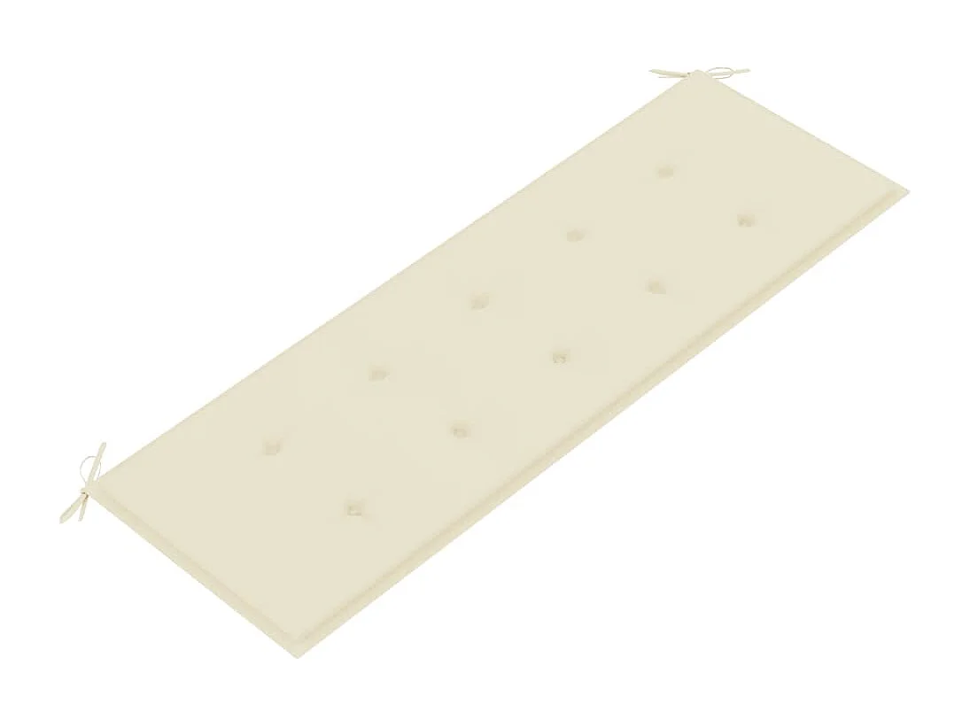 Banc de jardin empilable et coussin 159 cm Bois de teck massif