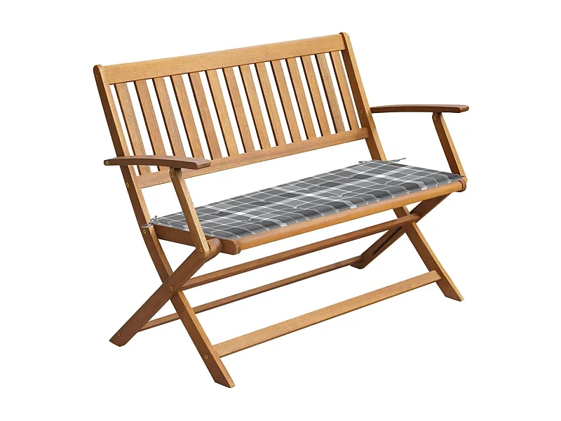 Gartenbank mit Kissen 120 cm Massives Akazienholz