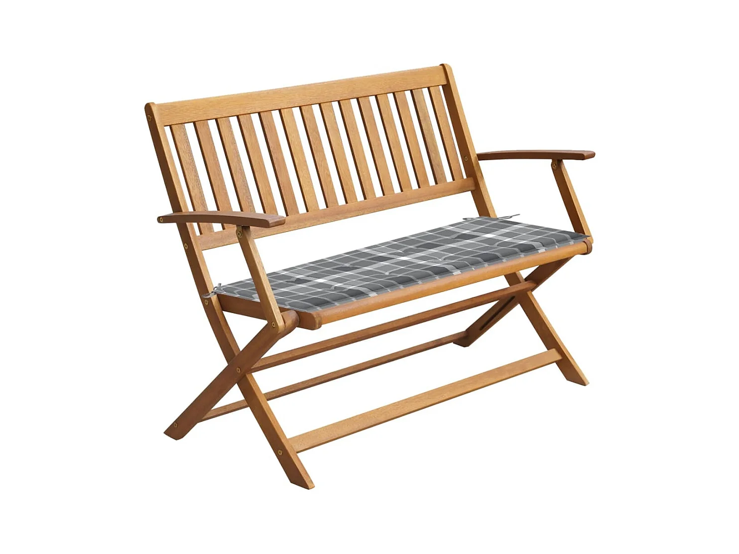 Gartenbank mit Kissen 120 cm Massives Akazienholz