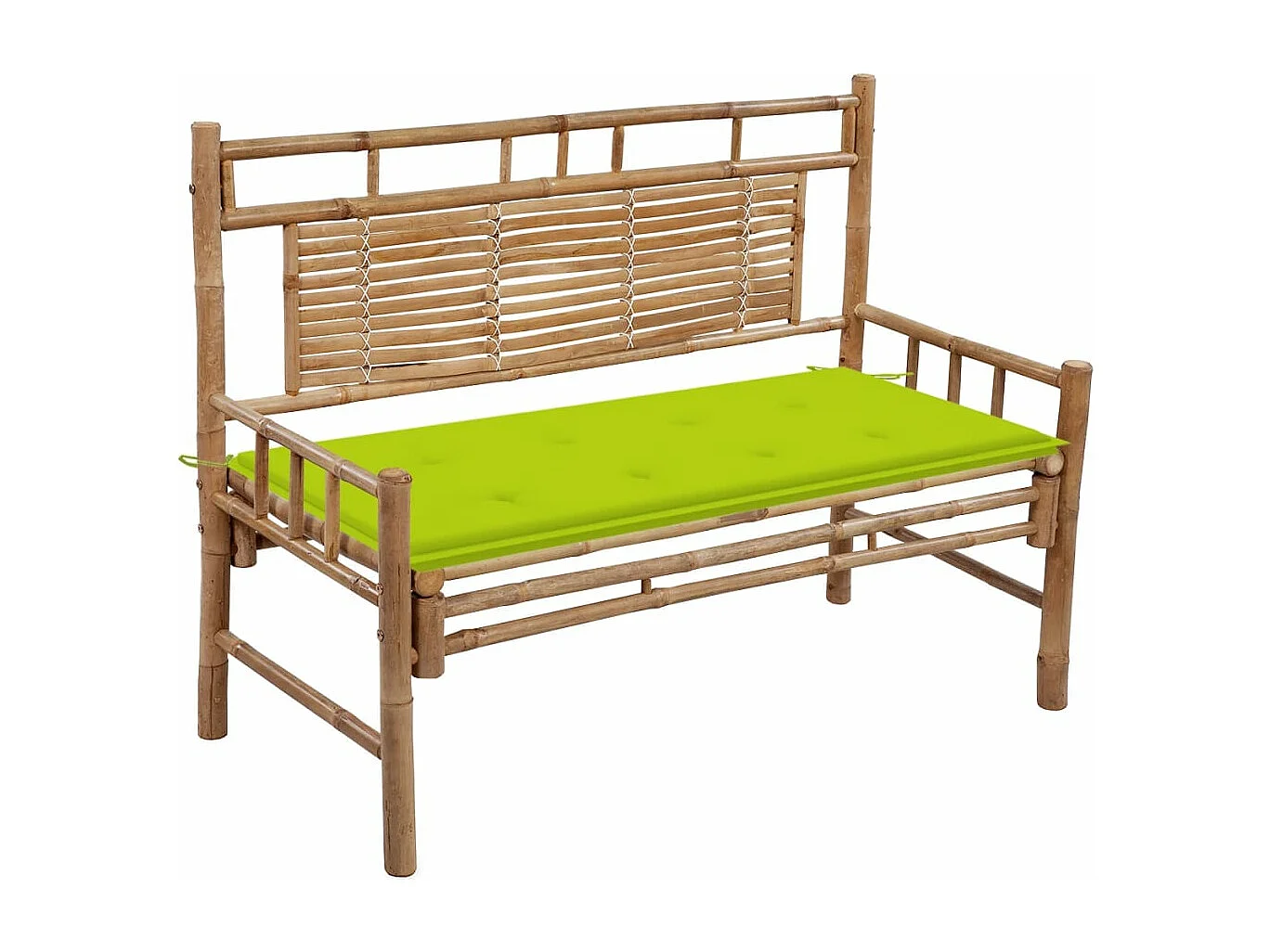 Panca da giardino con cuscino 120 cm Bambù