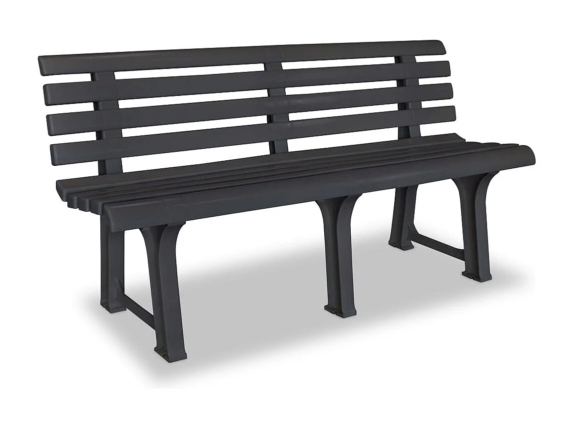 Banc de jardin 145,5 cm plastique anthracite