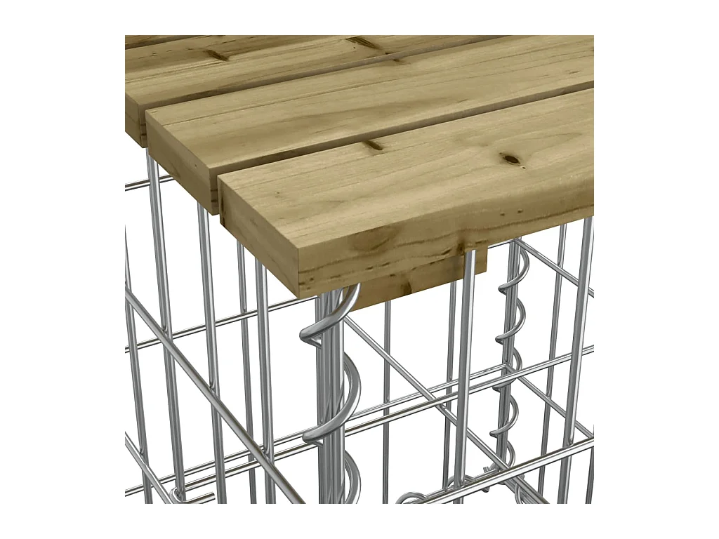 Banc de jardin design gabion 183x41x60,5cm bois de pin imprégné