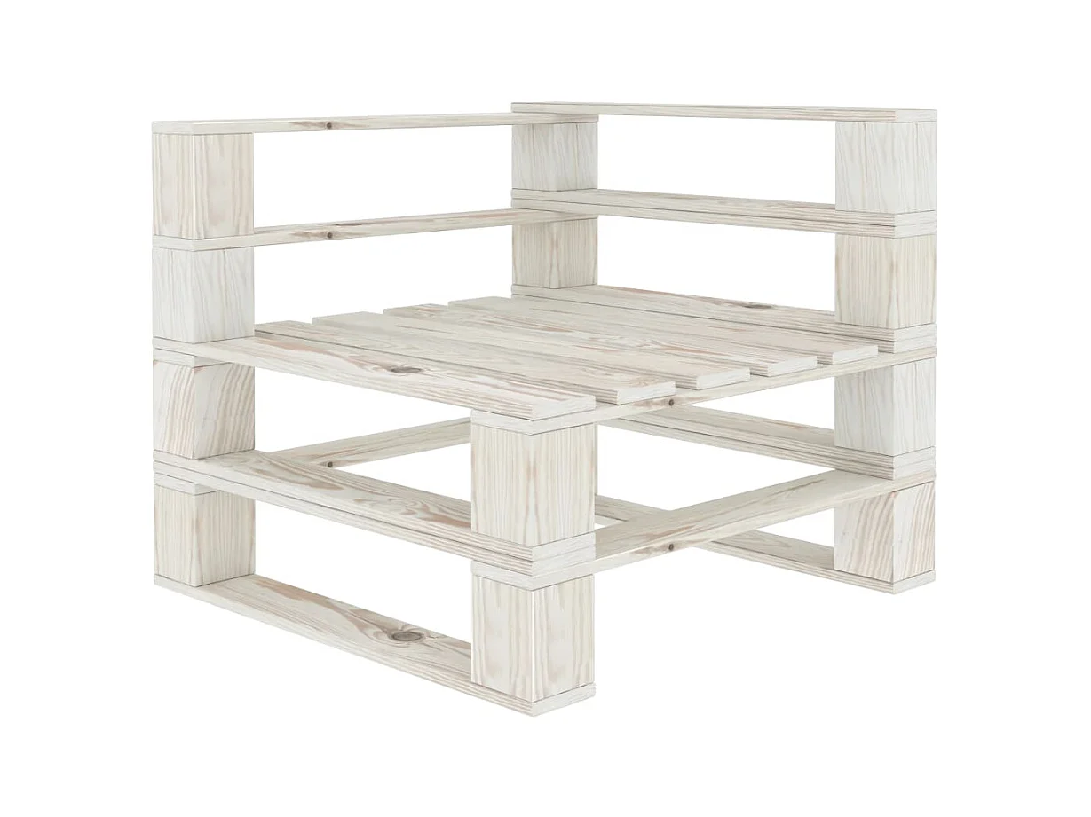 Witte houten tuinhoekpalletbank