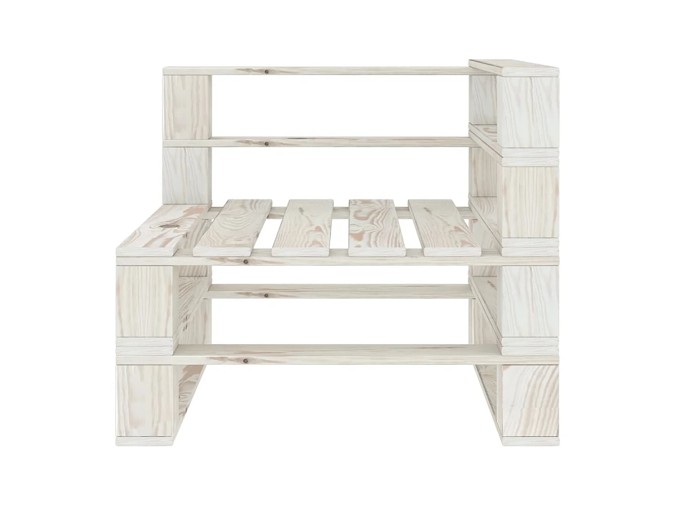 Witte houten tuinhoekpalletbank