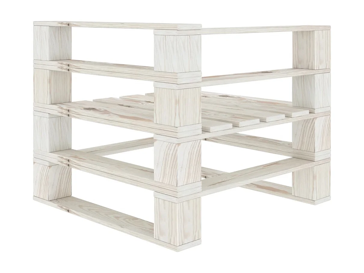 Witte houten tuinhoekpalletbank