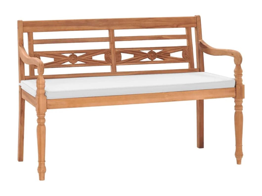 Banco Batavia con cojines 120 cm Teca