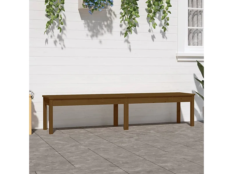 Banc de jardin à 2 places marron miel 203,5x44x45cm bois de pin