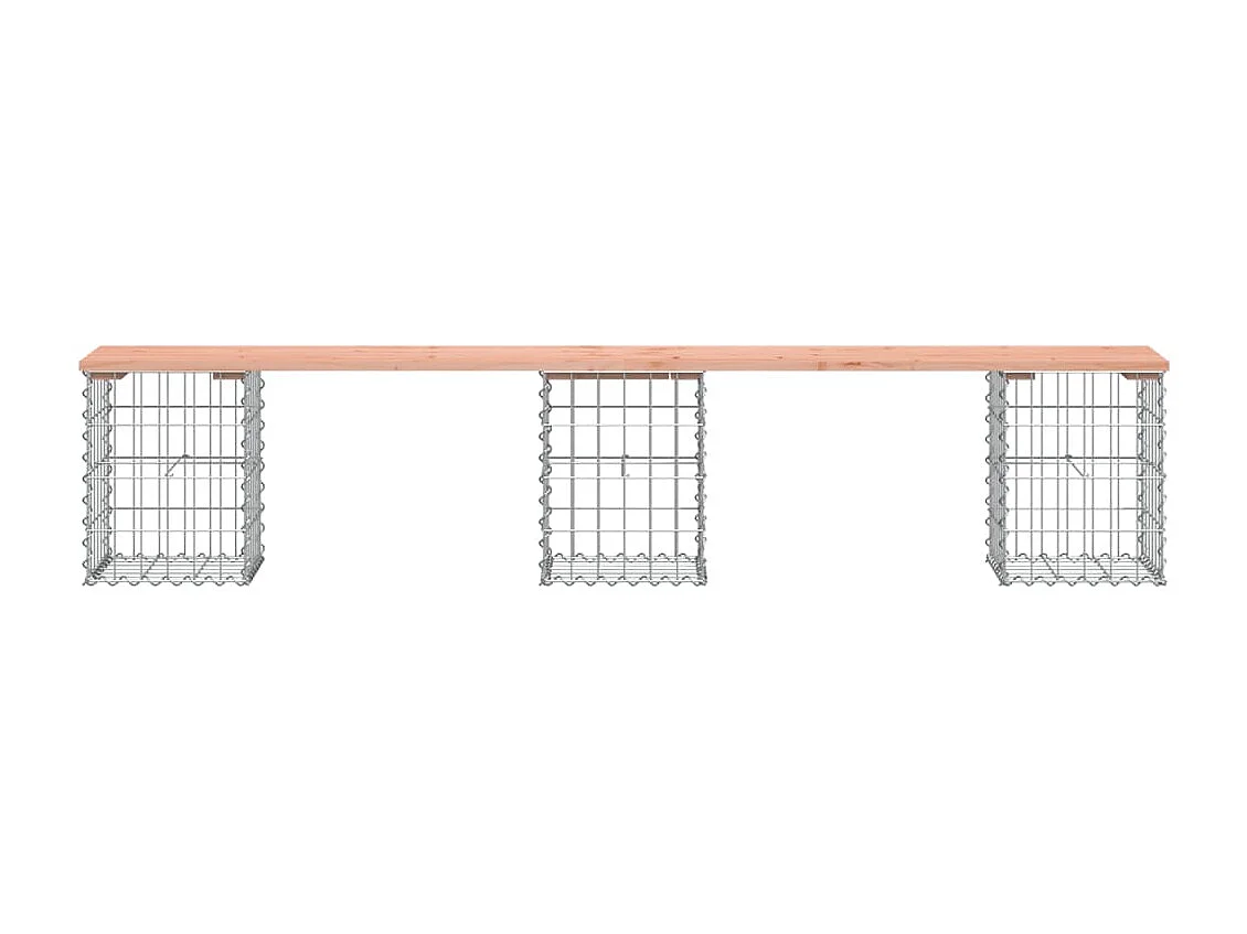 Banc de jardin design gabion 203x31x42cm bois massif de douglas