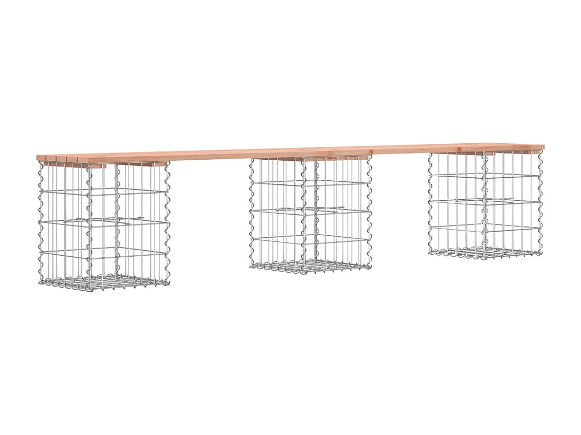 Banc de jardin design gabion 203x31x42cm bois massif de douglas