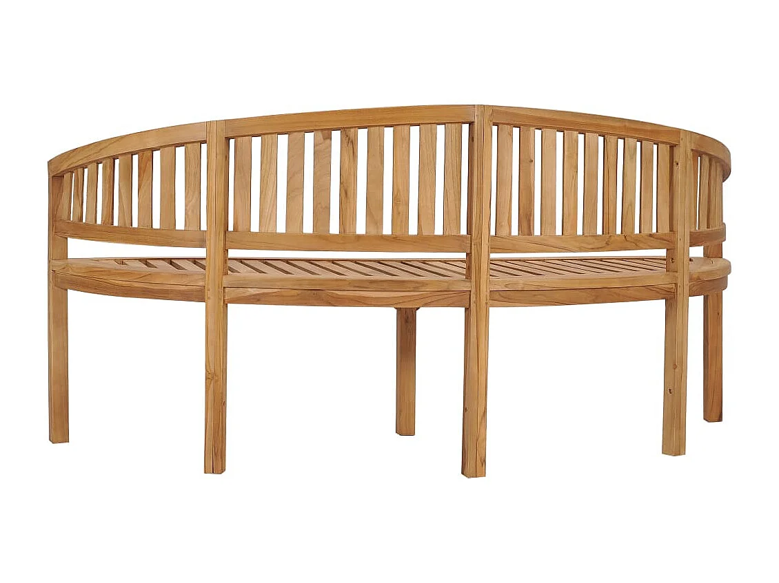 Banc de jardin en forme de banane 180 cm Bois de teck solide