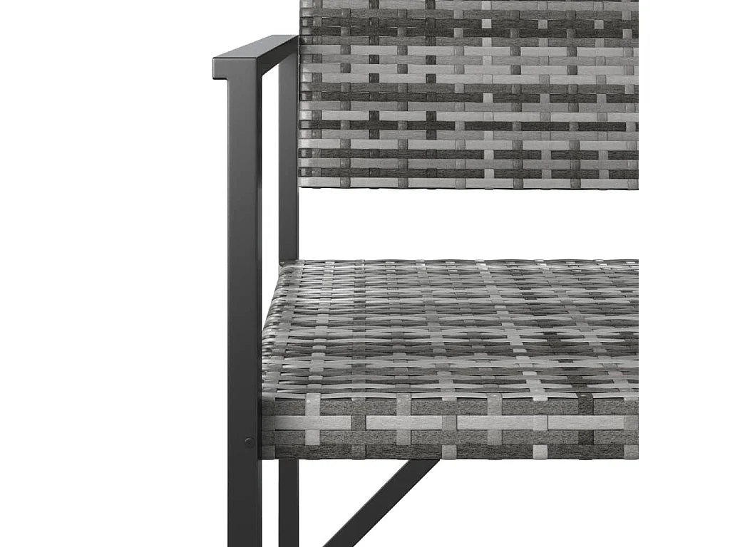 Banc de jardin à 2 places gris résine tressée