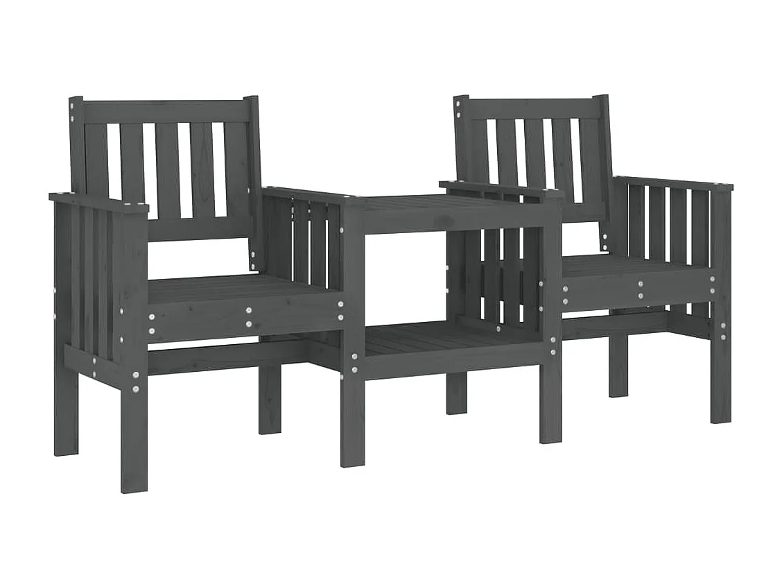 Panca da giardino con tavolo a 2 posti in legno massello di pino