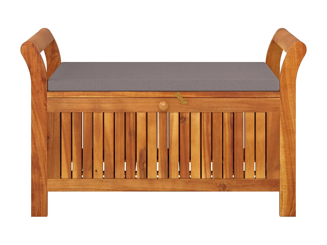 Banc de rangement de jardin avec coussin 91 cm Bois d'acacia