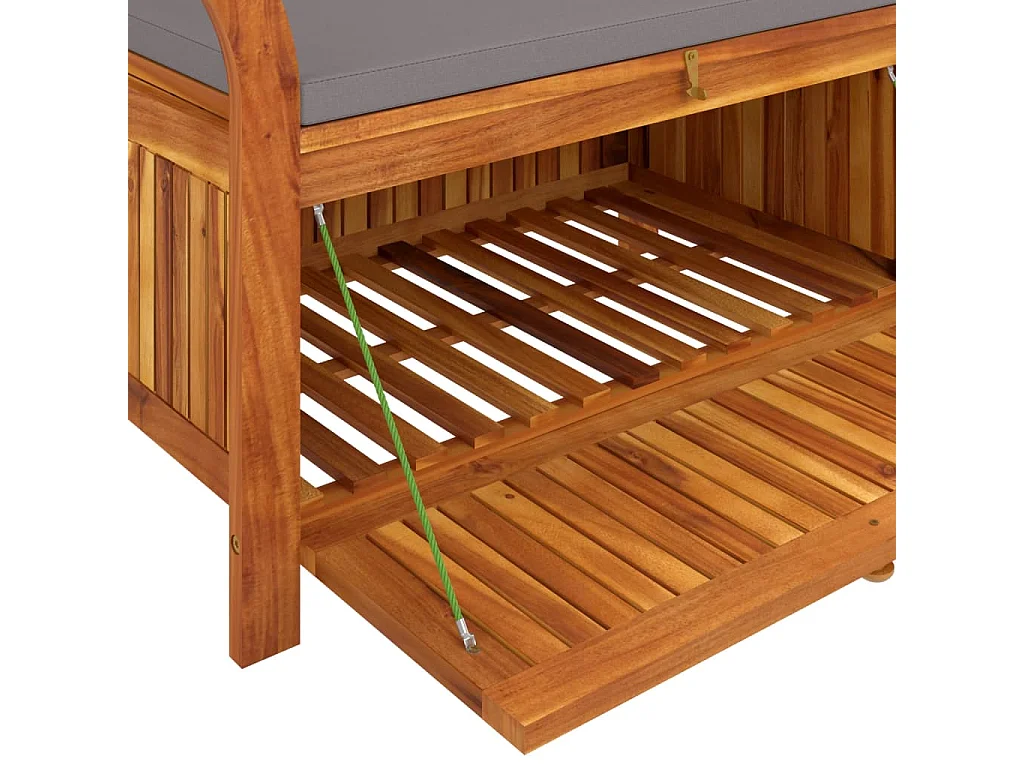 Panca portaoggetti da giardino con cuscino 91 cm Legno di acacia