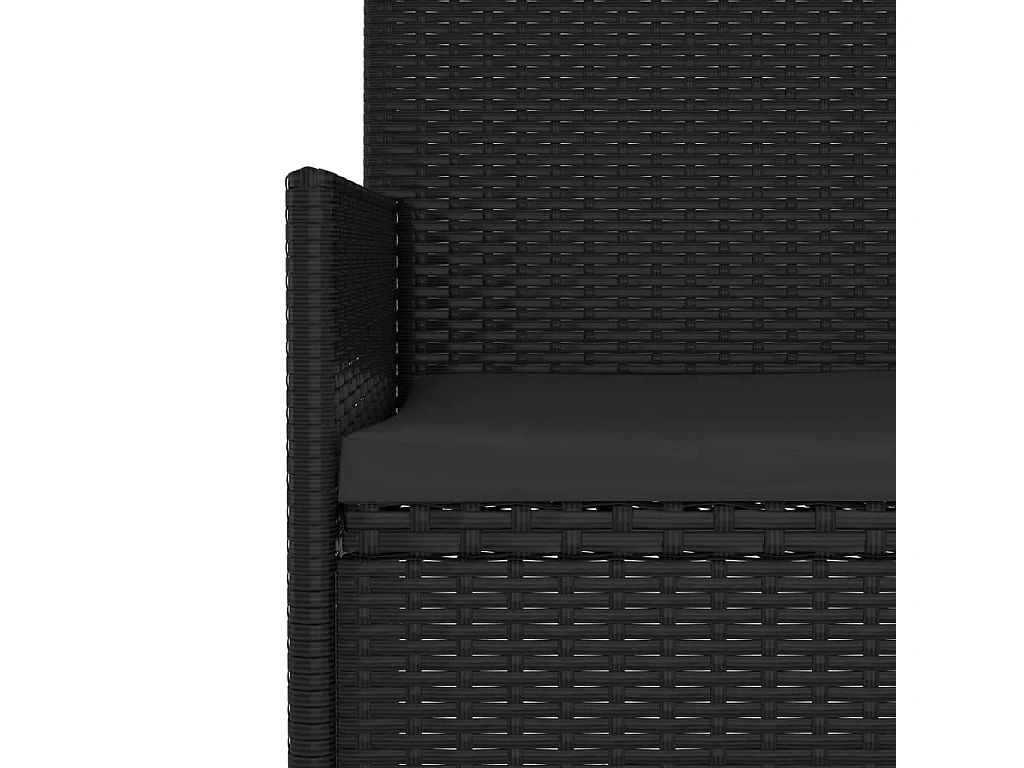 2-zits tuinbank met zwarte harsgeweven kussens