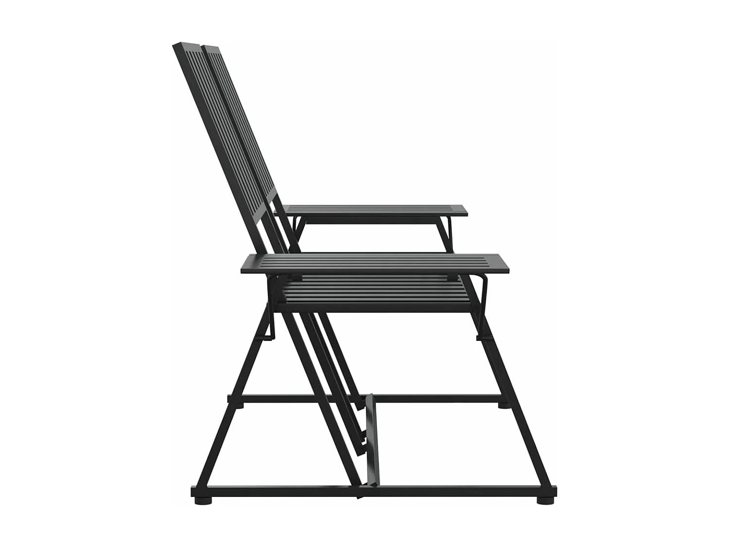 Banc de jardin 2 places 165 cm Noir Acier