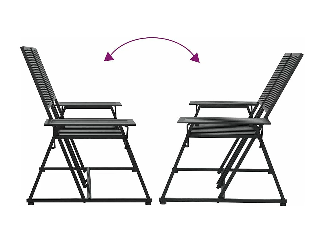 Banc de jardin 2 places 165 cm Noir Acier